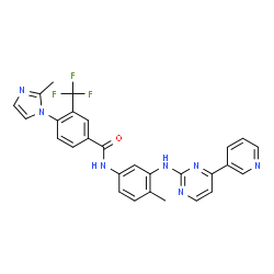 ChemSpider 2D Image | 4-(2-Methyl-1H-imidazol-1-yl)-N-(4-methyl-3-{[4-(3-pyridinyl)-2-pyrimidinyl]amino}phenyl)-3-(trifluoromethyl)benzamide | C28H22F3N7O