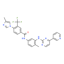 ChemSpider 2D Image | 4-(4-Methyl-1H-imidazol-1-yl)-N-(4-methyl-3-{[4-(3-pyridinyl)-2-pyrimidinyl]amino}phenyl)-3-(trifluoromethyl)benzamide | C28H22F3N7O