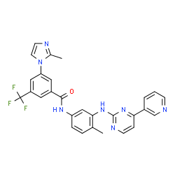 ChemSpider 2D Image | 3-(2-Methyl-1H-imidazol-1-yl)-N-(4-methyl-3-{[4-(3-pyridinyl)-2-pyrimidinyl]amino}phenyl)-5-(trifluoromethyl)benzamide | C28H22F3N7O