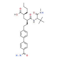 ChemSpider 2D Image | (2S,4R)-2-Butyl-6-(4'-carbamoyl-4-biphenylyl)-4-{[(2S)-3,3-dimethyl-1-(methylamino)-1-oxo-2-butanyl]carbamoyl}hexanoic acid | C31H43N3O5