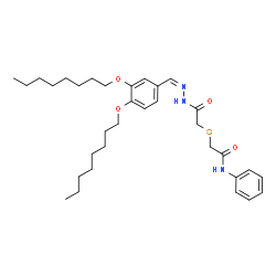 ChemSpider 2D Image | 2-[(2-{(2Z)-2-[3,4-Bis(octyloxy)benzylidene]hydrazino}-2-oxoethyl)sulfanyl]-N-phenylacetamide | C33H49N3O4S