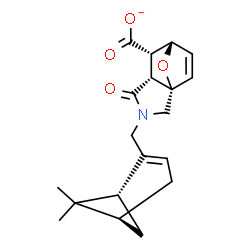 ChemSpider 2D Image | (1S,5R,6S,7S)-3-{[(1R,5S)-6,6-Dimethylbicyclo[3.1.1]hept-2-en-2-yl]methyl}-4-oxo-10-oxa-3-azatricyclo[5.2.1.0~1,5~]dec-8-ene-6-carboxylate | C19H22NO4