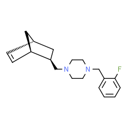 ChemSpider 2D Image | 1-[(1R,2R,4R)-Bicyclo[2.2.1]hept-5-en-2-ylmethyl]-4-(2-fluorobenzyl)piperazine | C19H25FN2