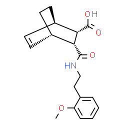 ChemSpider 2D Image | (1R,2S,3R,4S)-3-{[2-(2-Methoxyphenyl)ethyl]carbamoyl}bicyclo[2.2.2]oct-5-ene-2-carboxylic acid | C19H23NO4