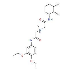 ChemSpider 2D Image | 2-[(3,4-Diethoxyphenyl)amino]-N-(2-{[(1R,2S,3S)-2,3-dimethylcyclohexyl]amino}-2-oxoethyl)-N-methyl-2-oxoethanaminium | C23H38N3O4