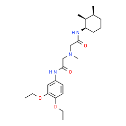 ChemSpider 2D Image | 2-[{2-[(3,4-Diethoxyphenyl)amino]-2-oxoethyl}(methyl)amino]-N-[(1R,2S,3S)-2,3-dimethylcyclohexyl]acetamide | C23H37N3O4