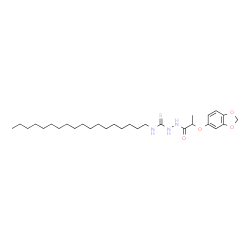 ChemSpider 2D Image | 2-[2-(1,3-Benzodioxol-5-yloxy)propanoyl]-N-octadecylhydrazinecarbothioamide | C29H49N3O4S