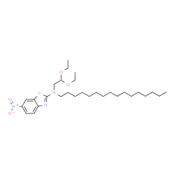 ChemSpider 2D Image | N-(2,2-Diethoxyethyl)-N-hexadecyl-6-nitro-1,3-benzothiazol-2-amine | C29H49N3O4S