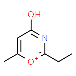ChemSpider 2D Image | 2-Ethyl-6-methyl-4-oxo-3,4-dihydro-1,3-oxazin-1-ium | C7H10NO2