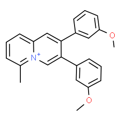 ChemSpider 2D Image | 2,3-Bis(3-methoxyphenyl)-6-methylquinolizinium | C24H22NO2