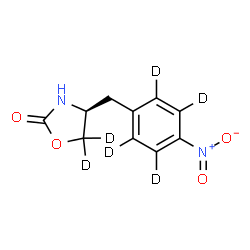 ChemSpider 2D Image | (4S)-4-{[4-Nitro(~2~H_4_)phenyl]methyl}(5,5-~2~H_2_)-1,3-oxazolidin-2-one | C10H4D6N2O4