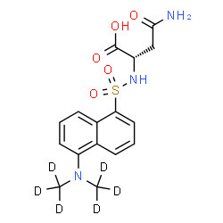 ChemSpider 2D Image | N~2~-[(5-{Bis[(~2~H_3_)methyl]amino}-1-naphthyl)sulfonyl]-L-asparagine | C16H13D6N3O5S