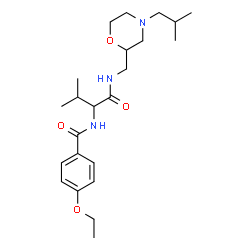 ChemSpider 2D Image | 4-Ethoxy-N-(1-{[(4-isobutyl-2-morpholinyl)methyl]amino}-3-methyl-1-oxo-2-butanyl)benzamide | C23H37N3O4