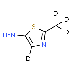 ChemSpider 2D Image | 2-(~2~H_3_)Methyl(~2~H)-1,3-thiazol-5-amine | C4H2D4N2S