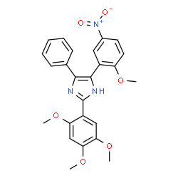 ChemSpider 2D Image | 5-(2-Methoxy-5-nitrophenyl)-4-phenyl-2-(2,4,5-trimethoxyphenyl)-1H-imidazole | C25H23N3O6