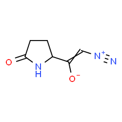 ChemSpider 2D Image | 2-Diazonio-1-(5-oxo-2-pyrrolidinyl)ethenolate | C6H7N3O2