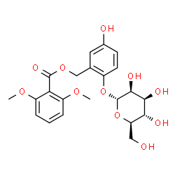ChemSpider 2D Image | 5-Hydroxy-2-(alpha-D-mannopyranosyloxy)benzyl 2,6-dimethoxybenzoate | C22H26O11