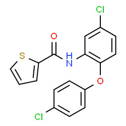 ChemSpider 2D Image | N-[5-Chloro-2-(4-chlorophenoxy)phenyl]-2-thiophenecarboxamide | C17H11Cl2NO2S