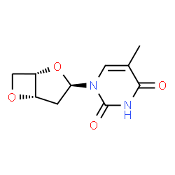 ChemSpider 2D Image | 1-(3,5-Anhydro-2-deoxy-alpha-L-threo-pentofuranosyl)-5-methyl-2,4(1H,3H)-pyrimidinedione | C10H12N2O4