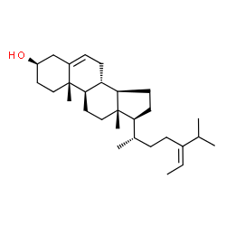 ChemSpider 2D Image | (3alpha,8alpha,9beta,10alpha,13alpha,14beta,17alpha,20S,24E)-Stigmasta-5,24(28)-dien-3-ol | C29H48O