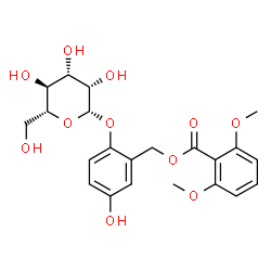 ChemSpider 2D Image | 5-Hydroxy-2-(beta-D-mannopyranosyloxy)benzyl 2,6-dimethoxybenzoate | C22H26O11