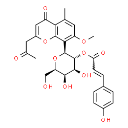 ChemSpider 2D Image | (1S)-1,5-Anhydro-2-O-[(2E)-3-(4-hydroxyphenyl)-2-propenoyl]-1-[7-methoxy-5-methyl-4-oxo-2-(2-oxopropyl)-4H-chromen-8-yl]-D-galactitol | C29H30O11