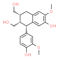 ChemSpider 2D Image | (6R,7S,8S)-8-(4-Hydroxy-3-methoxyphenyl)-6,7-bis(hydroxymethyl)-3-methoxy-5,6,7,8-tetrahydro-2-naphthalenol | C20H24O6