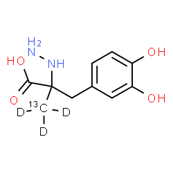 ChemSpider 2D Image | 3-(3,4-Dihydroxyphenyl)-2-hydrazino-2-(~13~C,~2~H_3_)methylpropanoic acid | C913CH11D3N2O4