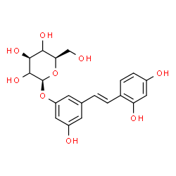 ChemSpider 2D Image | 3-[(E)-2-(2,4-Dihydroxyphenyl)vinyl]-5-hydroxyphenyl beta-D-threo-hexopyranoside | C20H22O9