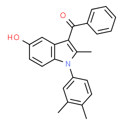 ChemSpider 2D Image | [1-(3,4-Dimethylphenyl)-5-hydroxy-2-methyl-1H-indol-3-yl](phenyl)methanone | C24H21NO2