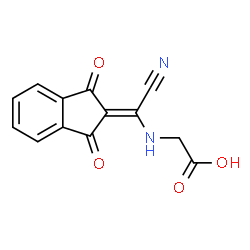 ChemSpider 2D Image | N-[Cyano(1,3-dioxo-1,3-dihydro-2H-inden-2-ylidene)methyl]glycine | C13H8N2O4