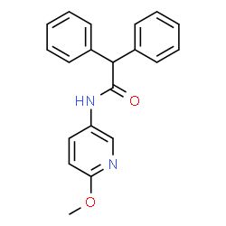 ChemSpider 2D Image | N-(6-Methoxy-3-pyridinyl)-2,2-diphenylacetamide | C20H18N2O2