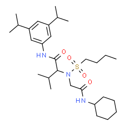 ChemSpider 2D Image | N~2~-(Butylsulfonyl)-N~2~-[2-(cyclohexylamino)-2-oxoethyl]-N-(3,5-diisopropylphenyl)valinamide | C29H49N3O4S