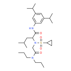 ChemSpider 2D Image | N~2~-(Cyclopropylsulfonyl)-N-(3,5-diisopropylphenyl)-N~2~-[2-(dipropylamino)-2-oxoethyl]leucinamide | C29H49N3O4S