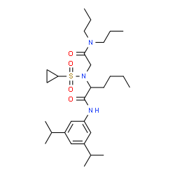 ChemSpider 2D Image | N~2~-(Cyclopropylsulfonyl)-N-(3,5-diisopropylphenyl)-N~2~-[2-(dipropylamino)-2-oxoethyl]norleucinamide | C29H49N3O4S