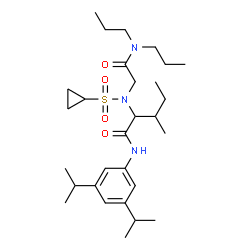 ChemSpider 2D Image | N~2~-(Cyclopropylsulfonyl)-N-(3,5-diisopropylphenyl)-N~2~-[2-(dipropylamino)-2-oxoethyl]isoleucinamide | C29H49N3O4S