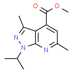 ChemSpider 2D Image | methyl 1-isopropyl-3,6-dimethylpyrazolo[3,4-b]pyridine-4-carboxylate | C13H17N3O2