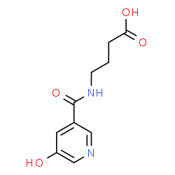 ChemSpider 2D Image | 4-{[(5-Hydroxy-3-pyridinyl)carbonyl]amino}butanoic acid | C10H12N2O4