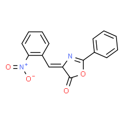 ChemSpider 2D Image | 4-(2-Nitro-benzylidene)-2-phenyl-4H-oxazol-5-one | C16H10N2O4