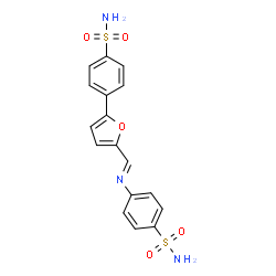 ChemSpider 2D Image | 4-[(E)-{[5-(4-Sulfamoylphenyl)-2-furyl]methylene}amino]benzenesulfonamide | C17H15N3O5S2