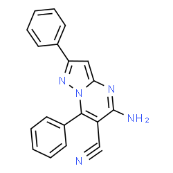 ChemSpider 2D Image | 5-Amino-2,7-diphenylpyrazolo[1,5-a]pyrimidine-6-carbonitrile | C19H13N5