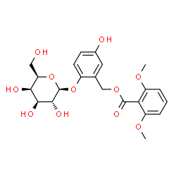ChemSpider 2D Image | 2-(beta-D-Galactopyranosyloxy)-5-hydroxybenzyl 2,6-dimethoxybenzoate | C22H26O11