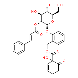 ChemSpider 2D Image | 2-({2-O-[(2E)-3-Phenyl-2-propenoyl]-beta-D-glucopyranosyl}oxy)benzyl 1-hydroxy-6-oxo-2-cyclohexene-1-carboxylate | C29H30O11