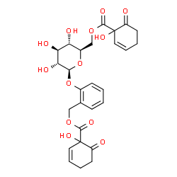 ChemSpider 2D Image | 2-({6-O-[(1-Hydroxy-6-oxo-2-cyclohexen-1-yl)carbonyl]-beta-D-glucopyranosyl}oxy)benzyl 1-hydroxy-6-oxo-2-cyclohexene-1-carboxylate | C27H30O13