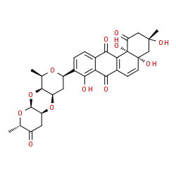 ChemSpider 2D Image | (3R,4aR,12bS)-9-[(2S,4aS,5aR,7R,9R,9aS,10aR)-2,9-Dimethyl-3-oxooctahydro-2H,5aH-dipyrano[2,3-b:4',3'-e][1,4]dioxin-7-yl]-3,4a,8,12b-tetrahydroxy-3-methyl-3,4,4a,12b-tetrahydro-1,7,12(2H)-tetraphenetri
one (non-preferred name) | C31H32O12