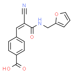 ChemSpider 2D Image | 4-{(1Z)-2-Cyano-3-[(2-furylmethyl)amino]-3-oxo-1-propen-1-yl}benzoic acid | C16H12N2O4