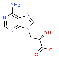 ChemSpider 2D Image | (2S)-3-(6-Amino-9H-purin-9-yl)-2-hydroxypropanoic acid | C8H9N5O3