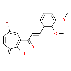 ChemSpider 2D Image | 5-Bromo-3-[(2E)-3-(2,3-dimethoxyphenyl)-2-propenoyl]-2-hydroxy-2,4,6-cycloheptatrien-1-one | C18H15BrO5