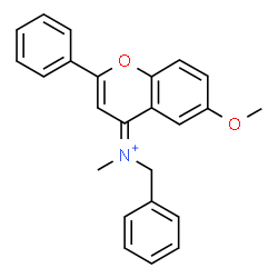 ChemSpider 2D Image | (4Z)-N-Benzyl-6-methoxy-N-methyl-2-phenyl-4H-chromen-4-iminium | C24H22NO2