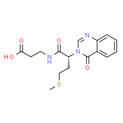 ChemSpider 2D Image | N-[(2S)-4-(Methylsulfanyl)-2-(4-oxo-3(4H)-quinazolinyl)butanoyl]-beta-alanine | C16H19N3O4S
